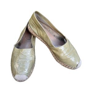 BRUNELLO CUCINELLI Green Patent Leather Espadrilles 36.5